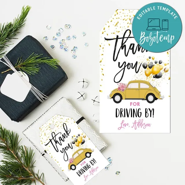 Printable Drive By Graduation Class of 2020 Favor Tag DIY | Bobotemp