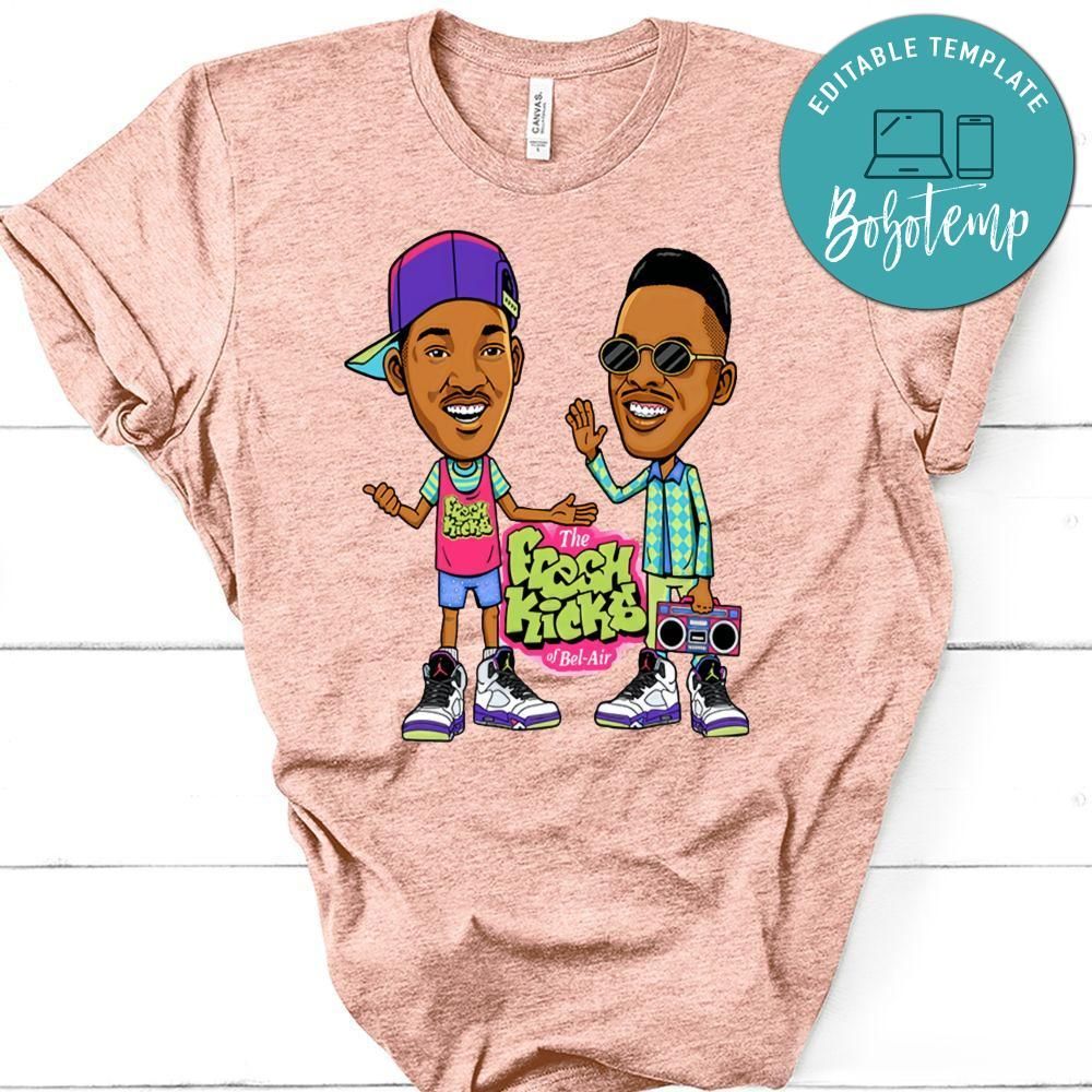 The Fresh Prince Of Bel Air Matching Jordan 5 Sneaker PNG file template