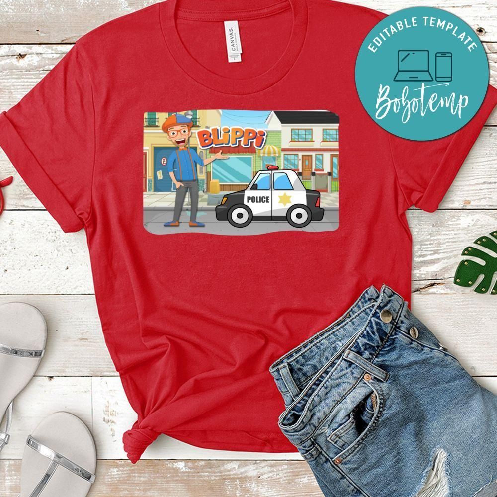Blippi Police Car Song Inspired T-Shirt for Toddler