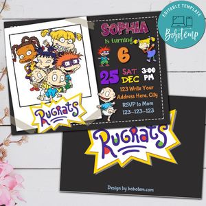 Editable Chuckie Rugrats Birthday Party Invitation Digital File