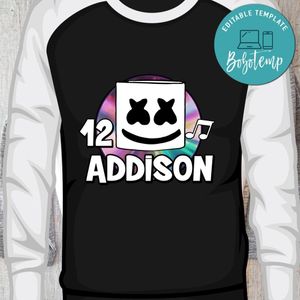 Customizable Dj marshmello Birthday Iron On Transfer Tshirt Instant Download