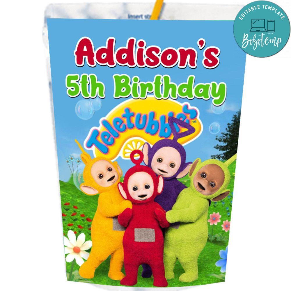 Teletubbies Capri Sun Labels Digital File Printable Instant Download