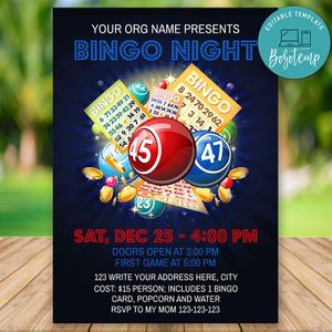 Printable Bingo Night Poster Instant Download