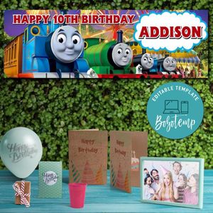 Thomas The Tank Engine Birthday Banner Printable Instant Download