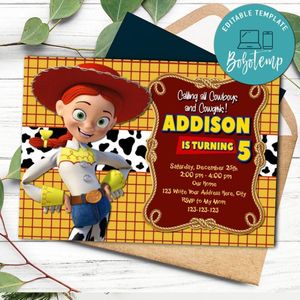 Jessie Invitation Customizable Template Instant Download