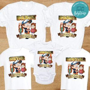 Gravity Falls Birthday Family Trip Vacation PNG file template