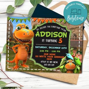Dinosaur Train Invitation Template to Print at Home Instant Download