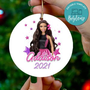 Black Barbie Christmas Acrylic Ornament Gift