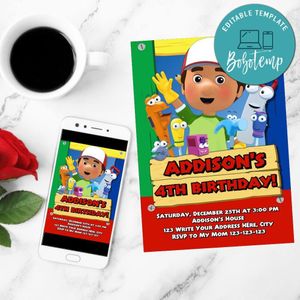 Handy Manny Invitation Customizable Template Instant Download