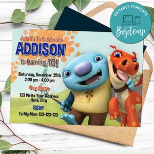 Printable Wallykazam Birthday Invitation Instant Download