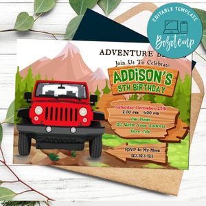 Jeep Birthday Invitation Customizable Template Instant Download
