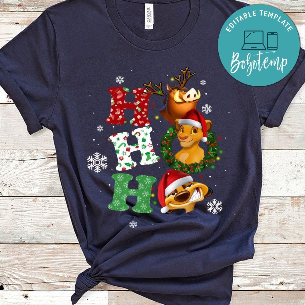 HO HO HO Lion King Christmas Shirt for Kids