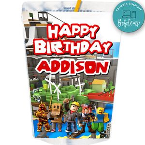 Roblox Capri Sun Labels Digital File Printable Instant Download