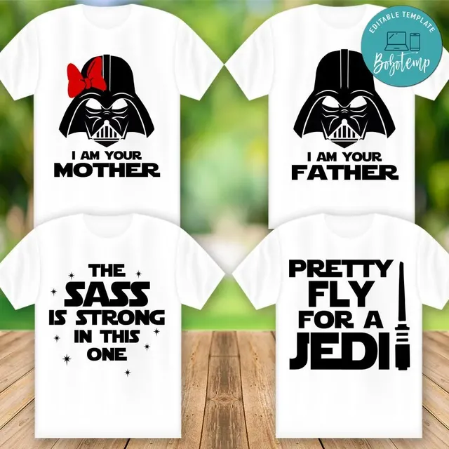 Star wars Family Matching Birthday Shirt PNG File DIY Bobotemp