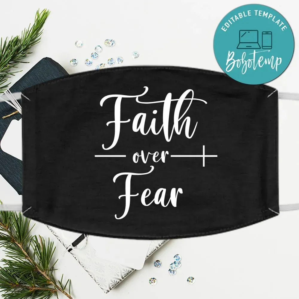Faith Over Fear Christian Washable Face Mask | Bobotemp