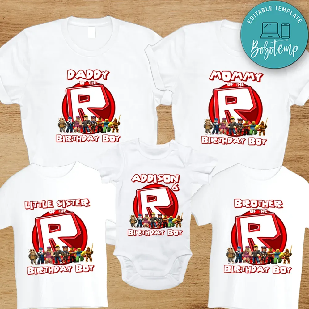 Roblox Birthday Party Shirts Roblox Game Family Matching Shirts Bobotemp - roblox birthday party shirts roblox game family matching shirts roblox dog tags t shirt Roblox Birthday Party Shirts Roblox Game Family Matching Shirts Bobotemp - roblox dog tags t shirt
