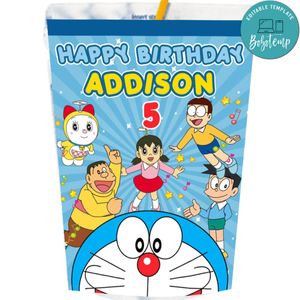 Doraemon Capri Sun Labels Digital File Printable Instant Download