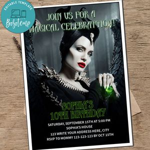 Maleficent Birthday Party Invitation Printable