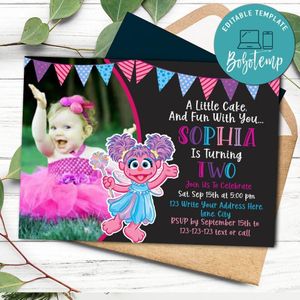 Abby Cadabby Invitation Customizable Template to Print at Home Instant Download