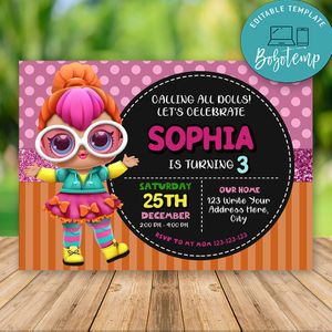 Editable LOL Surprise Dolls Party Set and Free Thank You Tag Instant Download