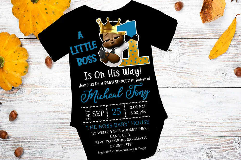 African Boss Baby Baby Shower Invitation Instant Editable Diy