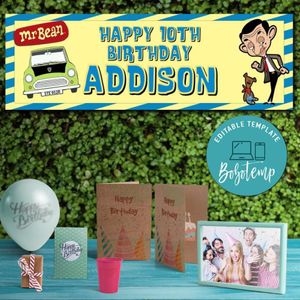 Mr Bean Birthday Banner Printable Instant Download