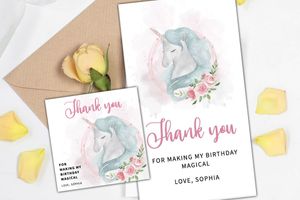 Magical Unicorn Birthday Gift Favor Tag 2 sizes