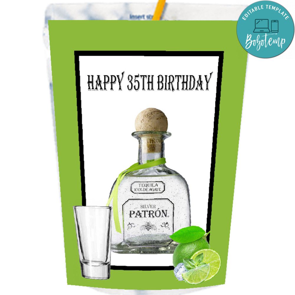Patron Tequila Capri Sun Labels Digital File Printable | Bobotemp