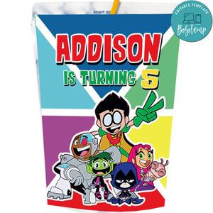 Teen titans Go Capri Sun Labels Digital File Printable Instant Download