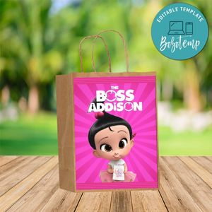 Custom Staci Baby Boss Gift bag Label to print at home Instant Download