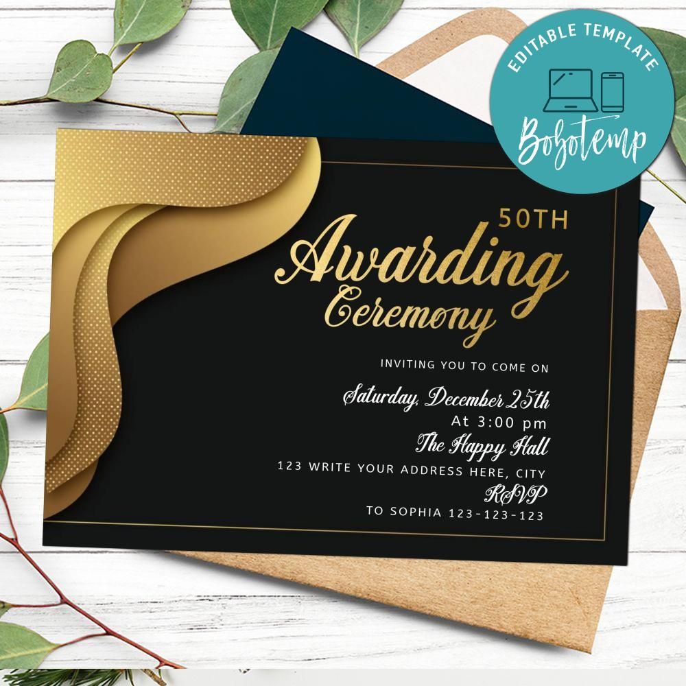 Awards Invitation Customizable Template DIY | Bobotemp