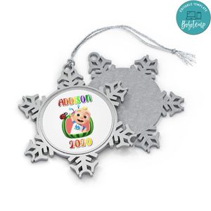 Cocomelon JJ Pewter Snowflake Ornament Gift