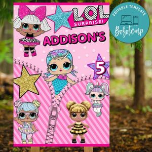 Lol Surprise Dolls Birthday Party Sign Digital File Printable Instant Download