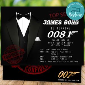Printable James Bond Surprise 81st Birthday Flyer for Man
