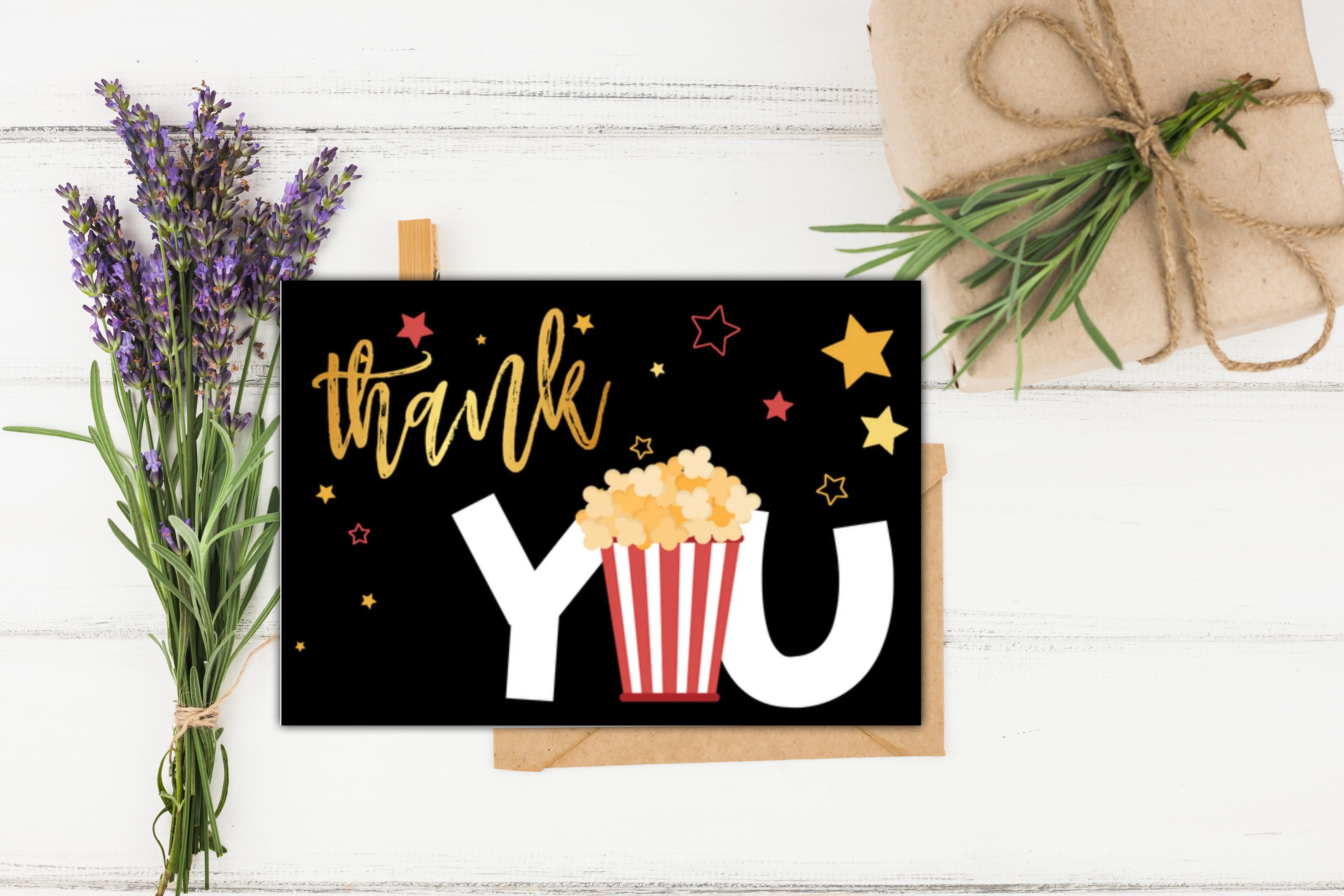 Editable Movie Night Birthday Gift Bag Label Sportspartydesign