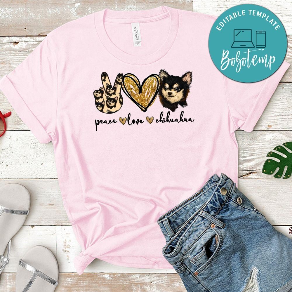 Peace love Chihuahua glitter Chihuahua T-Shirt