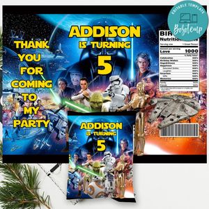 Star Wars Chip Bag Digital File Printable Instant Download