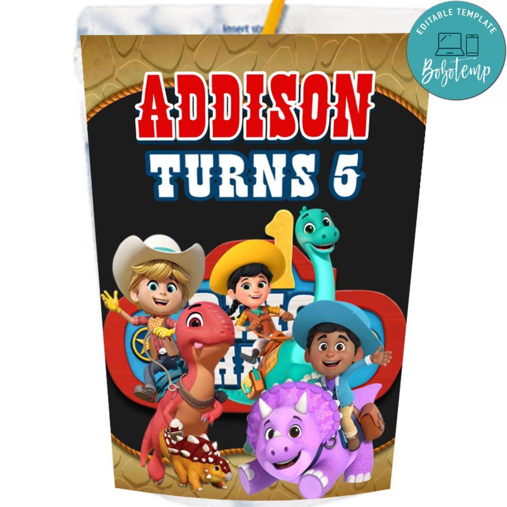 Dino Ranch Capri Sun Labels Digital File Printable Instant Download