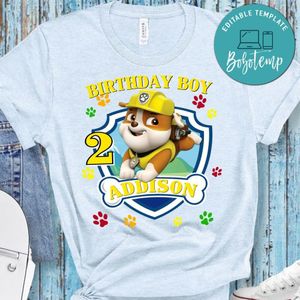 Paw Patrol Rubble Birthday Boy Cute Shirt for Kid