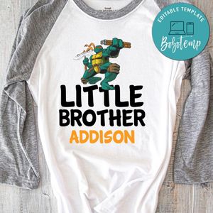 Ninja turtle Little Brother Iron On Transfer Shirt Template Instant Download