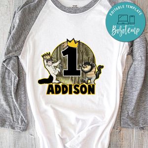 Customizable Where the Wild Things Are Birthday Iron On Transfer Tshirt Instant Download