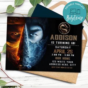 Mortal Kombat Movie Invitation Customizable Template Instant Download