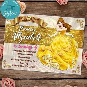 Beauty and the Beast Invitation and Thank You Card Printable