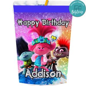 Girl Trolls Movie Capri Sun Labels Digital File Printable Instant Download