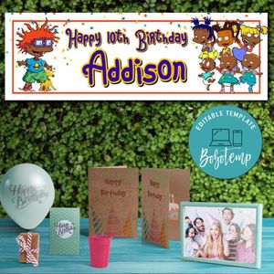 African Rugrats Birthday Banner Printable Instant Download