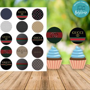 Luxury Cupcake Topper Digital File Printable Instant Download