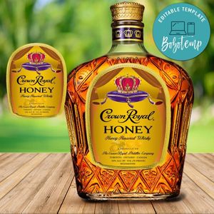 Crown Royal Honey label for birthday Customizable Template Instant Download
