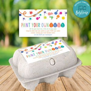 Easter Mini Cookies 6 Pack Egg Carton Sticker Label Customizable Template Instant Download