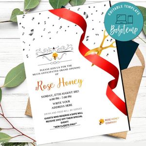Grand Opening invitation Customizable Template Instant Download