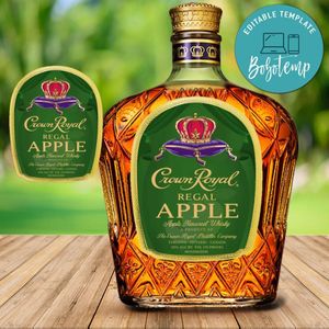 Crown Royal Regal Apple label for birthday Customizable Template Instant Download